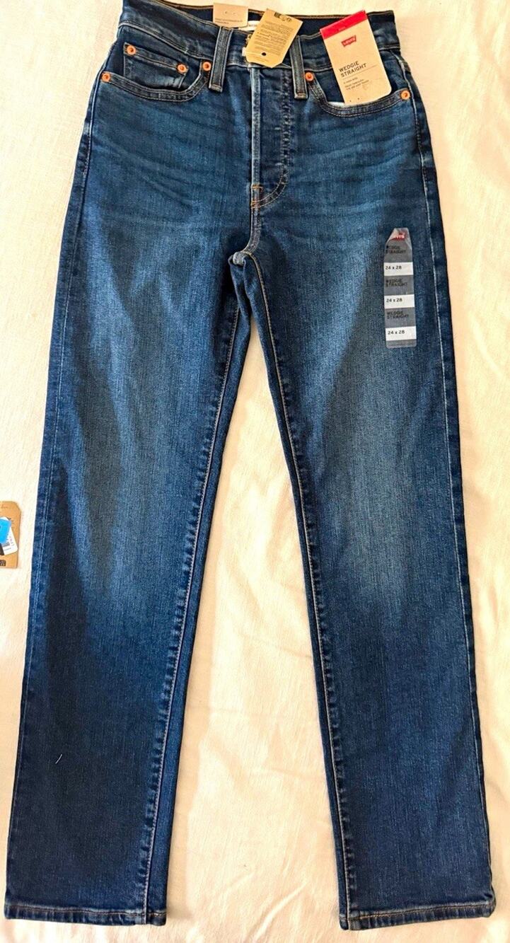 Levi’s Wedgie Straight Jeans Women’s Size 27 Dark Wash High Rise NWT